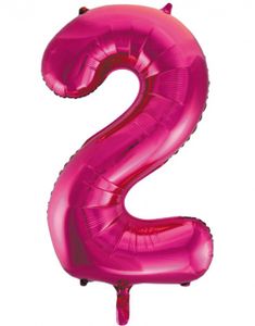 Tallet 2 - Rosa JUMBO Folieballong 86 cm