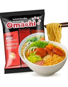 OMACHI Instant Noodles Beef Flavour - Potetnudler med Biffsmak 79 gram (Vietnam)