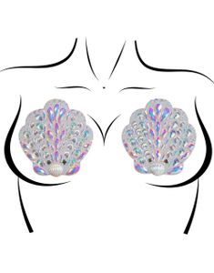 Selvklebende Kroppsstener med Skjellmotiv