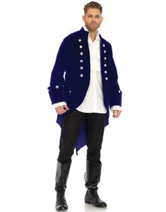 Blå Kostymejakke med Gullfargede Pynteknapper