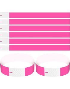 100 stk Tyvek Festivalarmbånd / Entrearmbånd - Neon Rosa