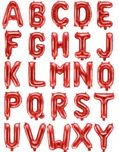 Røde Bokstavballonger A-Z - 35 cm