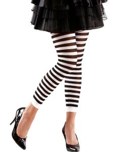 Stripete Svart og Hvit Leggings - S/M