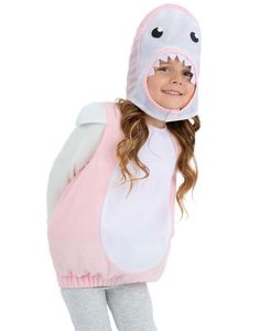 Rosa Hai Kostyme med Hette til Barn