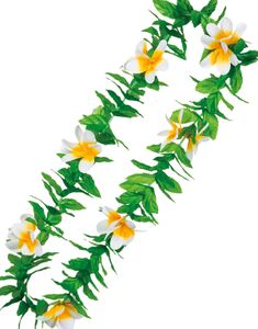 Tropisk Hawaiikrans med Hvite og Gule Plumeria