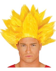 Gul Anime Dragon Ball Inspirert Parykk