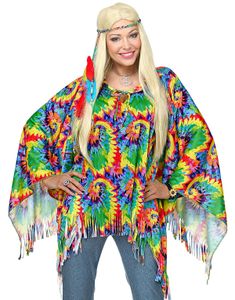 Psykadelisk Hippie Poncho og Hodebånd