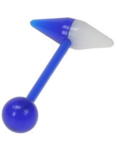 Spike Pill - Blå og Hvit Tungepiercing