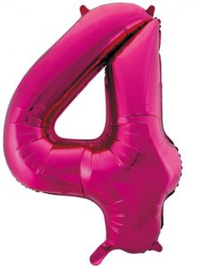 Tallet 4 - Rosa JUMBO Folieballong 86 cm