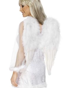 Store Hvite Fjærvinger 60x50 cm