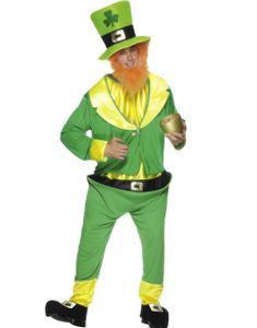 Komplett St. Patricks Day Kostyme med Skjegg