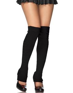 Lange Svarte Strikket Leggvarmere