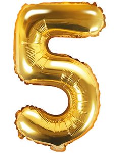 Tallet 5 - Gullfarget 35 cm Folieballong