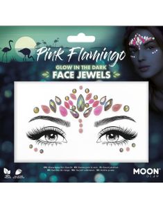 Pink Flamingo - Glow in the Dark Ansiktsstener / Smykker