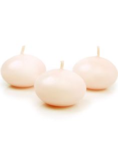 50 stk Kremfarget Flytende Stearinlys 4 cm