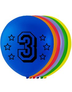 3 tall - 8 stk Flerfargede Ballonger 26 cm