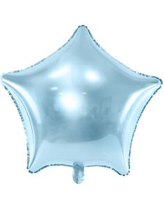 Stjerneformet Lys Blå Folieballong 48 cm
