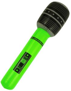 Oppblåsbar Neon Grønn Mikrofon 40 cm