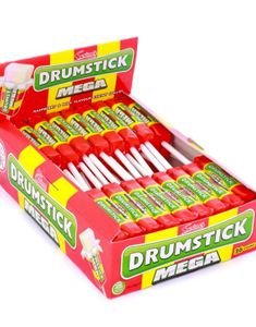 36 stk Swizzels Drumstick Mega Lollies / Karamell på Pinne - Hel Eske