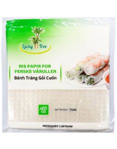 Lucky Tree Firkantede Rispapir til Ferske Vårruller 22 cm 350 gram (Vietnam)