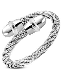 Bangkok - Sølvfarget Ring i Tvinnet Stål