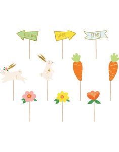 10 stk Påskeeggjakt Skilt/Toppere