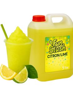 5 Liter Sitron/Lime Slush-Konsentrat - 30 liter Ferdig Popz Fun Slush