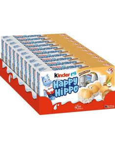 DATOVARE - 10 stk 5 pakninger Kinder Happy Hippo Hazelnut Kjeks - Hel Eske 1035 gram (31.10.2025)