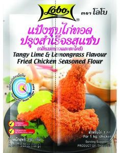 Tangy Lime and Lemongrass Flavour Fried Chicken Seasoned Flour - Lobo 150 gram (Thailand)