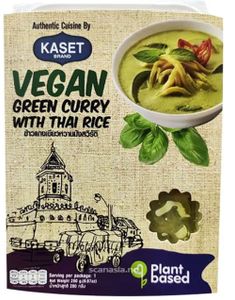 Kaset Vegan Green Curry med Jasminris – Mikrorett (kan oppbevares i romtemperatur) 290 g (Thailand)