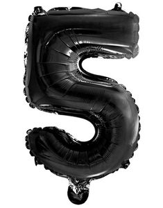Tallet 5 - Svart 41 cm Folieballong