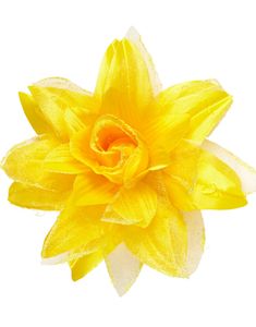 Hårklype med Elegant Gul Blomst og Glitter