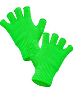 80's Neon Grønn Fingerløse Hansker