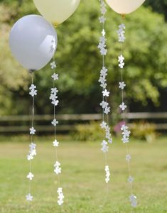 Hvite Blomsterhaler Ballongtilbehør - Hello Spring