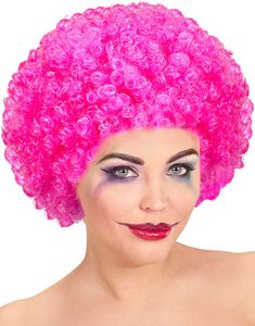 Neonrosa Klovn/Afroparykk
