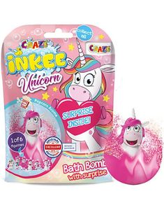 Craze Inkee Assortert Regnbue Enhjørning/Sky Bathbomb - Søt Popkorn Aroma