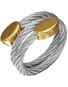 Italia - Sølvfarget Ring i Tvinnet Stål