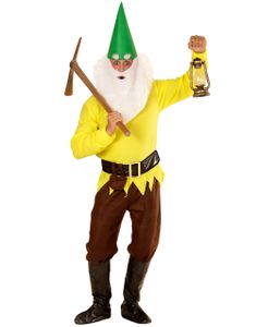 Komplett Gult Gnom / Dvergkostyme til Mann