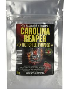 Who Dares Burns! Carolina Reaper X-Hot Chilli Powder - Kjempesterkt Carolina Reaper Chilipulver 15 gram