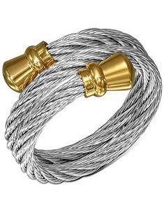 International - Sølvfarget Ring i Tvinnet Stål