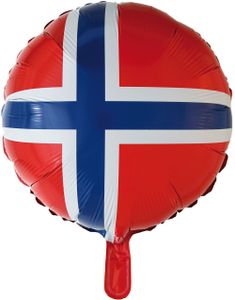 Folieballong med Motiv av Norges Flagg 46 cm