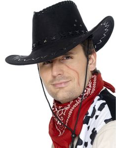 Semsket Svart Cowboyhatt