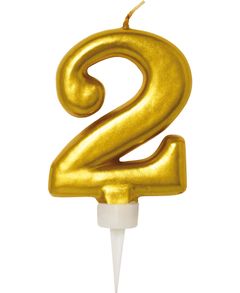 2 Tall - Gullfarget Kakelys 11 cm