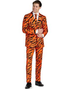 Orange Tigerstripete Dress til Herre - Suitmeister