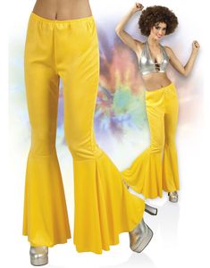 Gul Retro Slengbukse til Dame