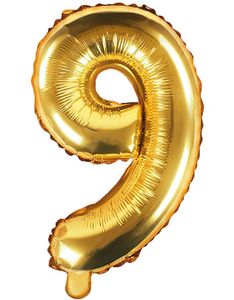 Tallet 9 - Gullfarget 35 cm Folieballong