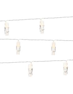 Lyslenke med 10 LED Klyper 140 cm