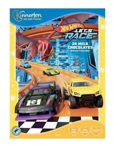 Kinnerton Hot Wheels Melkesjokolade Adventskalender