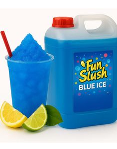 5 liter Blue Ice Slush-Konsentrat - 30 liter Ferdig Popz Fun Slush