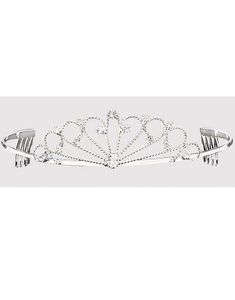 Yndig Prinsesse Tiara m/Glitrende Stener - Sølvfarget